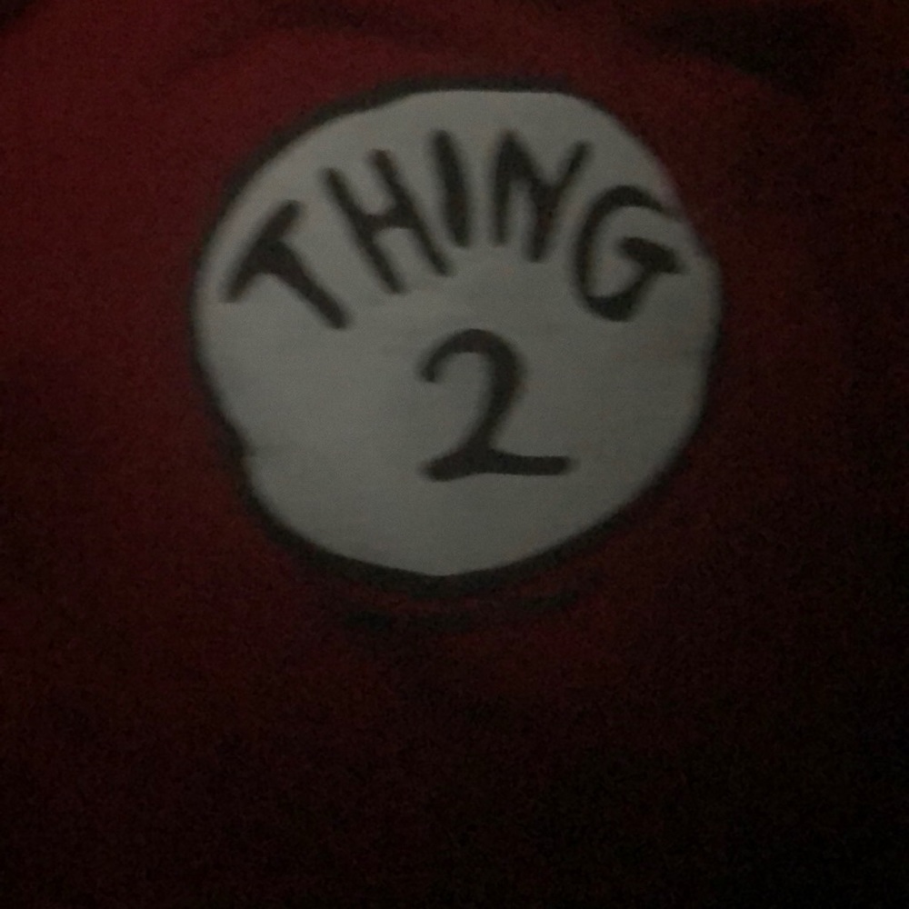 Thing 2 hoodie universal studios large red